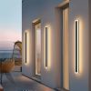 59" Set of 2 Outdoor LED Wall Sconces, IP65 Waterproof Modern Exterior Wall Lights, Black 3000K Warm White