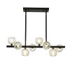 29.53" Modern Crystal Chandelier for Dining Room, 8-Light Black Pendant Lightsfor Kitchen Island Bedroom,Over Table,Living Room