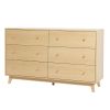 6 Drawer Dresser, Wooden Chest of Drawers with Sliding with Anti-tip Device, Modern Minimalist Dresser Chest, Closet Storage Organizer for Living Room