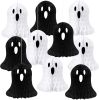 10 PCS Halloween Ornaments Hanging Cute White Black Ghost Honeycomb Decoration Halloween Tree Decorations Paper Ghost Table Decor for Home Office Clas