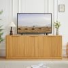 67-inch modern wavy sideboard, curved contour design storage cabinet, 6-door cabinet with storage function
