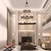 (Same as:W1340119961/W1340P206660/L001005-D1140-P27B)45" Retro Industrial Style 3-Layer Pendant Light, 27-Lights Black Farmhouse Pendant