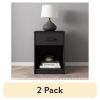 (2 pack)Ardent Nightstand with 1 Drawer, Black