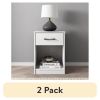 (2 pack)Nightstand with 1 Drawer, White