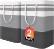 2 Pack Large Laundry Baskets, Laundry Hampers Bags (Grey 75Lx2) | Waterproof, Freestanding