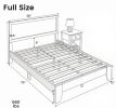 Modern Full Size Bed Frame with Headboard - No Box Spring Required for Support