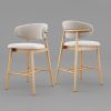 Set of 2 Upgraded Version Modern Ash Wood Counter Height Bar Stools - Oak