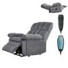 Power Lift Recliner Chair, Dual Motor, Oversized Electric Lift Chair with Heat and Massage for Elderly, Infinite Position Adjustment, Chenille Fabric