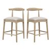 COUNTER STOOL IN PEBBLE FABRIC (SET OF 2)