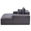 Chaise Lounge Chair, 48 in Boneless Chaise Lounge Indoor, Modern Upholstered Oversized Reading Chair with Throw Pillows & Armrests