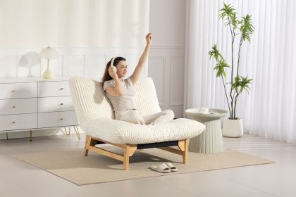 Bean bag chair for Adults ,Accent Armless Lazy Sofa, Casual Single Sofa, Corduroy Fabric, For Living Room And Bedroom , With Backrest, Single Seat