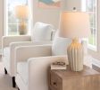 Rockwell 23" Contemporary Ceramic Table Lamp in Cuban Sand Ceramic, Polished Nickel and Natural Linen Shade from Grandview Gallery - Set of 2