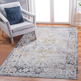 PAYAS Collection 7.9X10. Ivory / Grey / Traditional Area Rug Modern, Contemporary, Non-Shedding & Easy to Clean, Ideal for Living Room, Bedroom