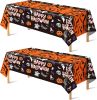 OHOME Halloween Decorations - 2 Pack Plastic Tablecloth for Halloween Party Decorations | Skeletons Bats Ghosts Pumpkin Table Decor for Outdoor Indoor