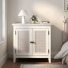 Storage Cabinet, Kitchen Sideboard Cabinet with Rattan Decor Doors, Accent Buffet Cabinet with Adjustable Storage Shelf