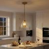 Ember Three Candle Lights Chain Pendant With Clear Glass - Satin Brass