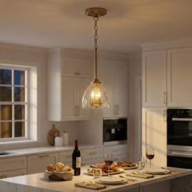 Ember Three Candle Lights Chain Pendant With Clear Glass - Satin Brass