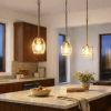 Vista Single Pendant Chain Hanging Light with Clear Glass - Satin Brass