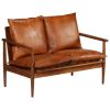 Sofa Brown Goat leather 2-Seater Durable Sofa Rectangular