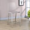 Clear and Chrome Counter Height Stools (Set of 2)