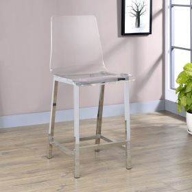 Clear and Chrome Counter Height Stools (Set of 2)