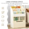White Kids Bookcase with Storage Drawer Multi-Shelf Rack Organizer for Books Ideal for Reading Nook Classroom Bedroom Playroom