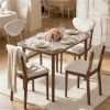 Modern Cream White 5-Piece Dining Table Set - Kitchen & Living Room Furniture Table And Chairs Ensemble