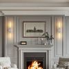 Wall Sconces Set of Two, Hardwired Brushed Nickel Bathroom Sconces Wall Lighting with Clear Glass
