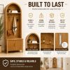 Arched Top Hall Tree with Bench and Shoe Storage,mudroom bench with storage,70.3"Arch Coat Rack with 4 Metal Hooks and 2 Fluted Doors