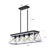 (Same as W134065438/L1001) 32" Black White Industrial 5-Light Pendant Chandelier, Modern Metal Cage Design, Adjustable Hanging Light for Dining Room