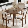 Modern Cream White 5-Piece Dining Table Set - Kitchen & Living Room Furniture Table And Chairs Ensemble