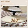 Swivel Recliner Chair with Ottoman PU Leather 135 Degree Reclining Lounge Chair