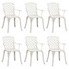 Patio Chairs 6 pcs Cast Aluminum White