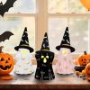 Halloween Decorations Indoor, Set of 3 Ceramic Halloween Ghosts with Witch Hats