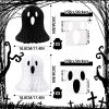 10 PCS Halloween Ornaments Hanging Cute White Black Ghost Honeycomb Decoration Halloween Tree Decorations Paper Ghost Table Decor for Home Office Clas