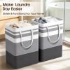 2 Pack Large Laundry Baskets, Laundry Hampers Bags (Grey 75Lx2) | Waterproof, Freestanding