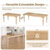 Vintage Traditional 6-Piece 82.7 inch Extendable Dining Table Set with 23.6 inch Removable Leaf, 50.4 inch Upholstered Dining Bench and 4 Chairs for 6