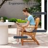 5-Piece Acacia Wood Patio Dining Set for 4, Square Outdoor Table with Umbrella Hole & Ergonomic Slatted Armchairs