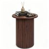Minimalist Round Pedestal Side Table, Space-Saving Stable Nightstand with Rounded Edges & Anti-Slip Pads
