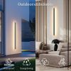 59" Set of 2 Outdoor LED Wall Sconces, IP65 Waterproof Modern Exterior Wall Lights, Black 3000K Warm White