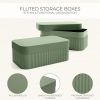 Decorative Storage Boxes with Lids â€“ Set of 2 Beautiful Fluted Cardboard Organizer Bins for Your Home Bookshelf Decor to Safely Store Your Documents