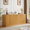 67-inch modern wavy sideboard, curved contour design storage cabinet, 6-door cabinet with storage function