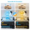 20 Inch Caged Ceiling Fans with Lights Flush Mount,Low Profile Fabric Farmhouse Bladeless Ceiling Fan with Remote