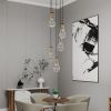 5 Light Cluster Pendant Light, Brass High Ceiling Chandeliers Adjustable, Living Room Pendant Light, Foyer Chandeliers, Stairwell Pendant Lights