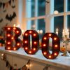 Halloween LED Marquee Letters 'BOO' Set - 3 Pcs Black Alphabet Lights with Orange Glow, Perfect for Halloween, Christmas,Birthday Party