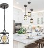 Industrial Pendant Lighting for Kitchen Island, Rustic Mini Cage Pendant Light, Farmhouse Pendant Lamp with Silver Grey[Unable ship weekends