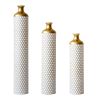 Floor metal vase modern style decoration home droplet shaped white metal vase 3-piece set gorgeous home decoration large glazed metal vase