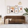 Sofa Brown Faux suede leather (100% polyester), plywood, solid wood