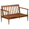 Sofa Brown Goat leather 2-Seater Durable Sofa Rectangular