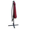10 ft Outdoor Patio Umbrella Solar Powered LED Lighted Sun Shade Market Waterproof 8 Ribs Umbrella with Crank and Cross Base for Garden Deck Backyard